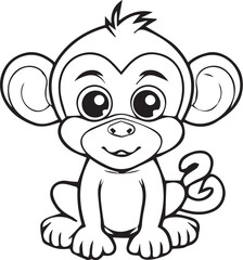 Monkey Cartoon Coloring Pages