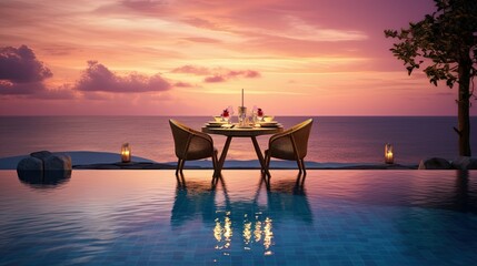 Romantic Dinner At Beach - Powered by Adobe