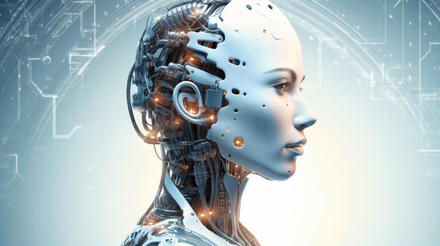 Amazing Cybernetic Artificial Robot Brain AI Futuristic Concept