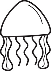 jellyfish hand drawn outline