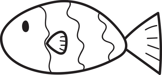 Obraz premium fish hand drawn outline