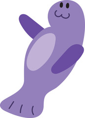 dugong hand drawn isolate