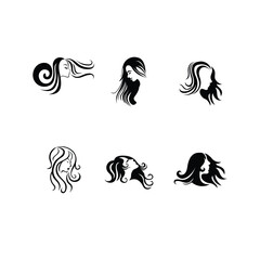 Set of elegant logos for beauty, fashion and hairstyle related businesses.