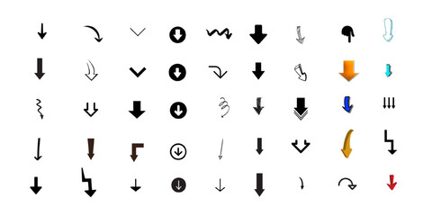 Arrows set of 50 black icons. Arrows set- vector. Black arrow vector icon pack. Vector illustration. Modern simple arrows. Arrow vector collection. rrow.  Arrow icon.
