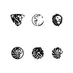 icon, logo, lion, symbol, sign, emblem, illustration, design, vector, king, animal, silhouette, graphic, isolated, royal, head, set, badge, vintage, template, strength, wild, mascot, face, label, shie