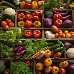 A vibrant and diverse assortment of vegetables in a farmer's market2