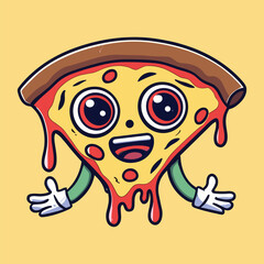 pizza cartoon art illustration design