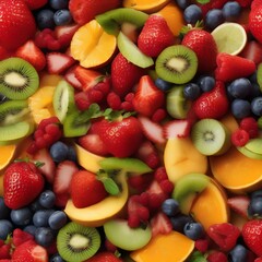 Naklejka na ściany i meble A colorful fruit salad with a variety of fresh fruits4