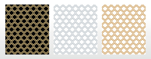 Set of abstract geometric patterns. Seamless vector backgrounds. Colored ornaments Graphic modern patterns Simple lattice graphic design