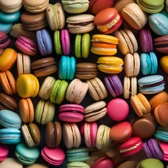 Selbstklebende Fototapete Macarons A colorful array of macarons in various flavors4