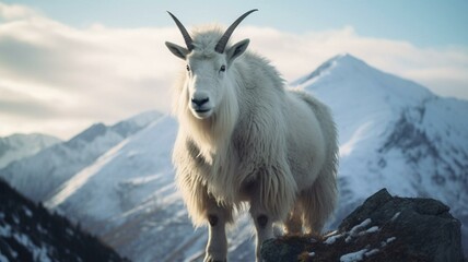 Fototapeta premium mountain goat in the mountains