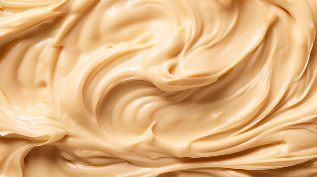 Creamy peanut butter as background, closeup. Food background