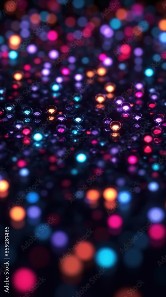 Poster abstract multicolored background consisting of glowing dots