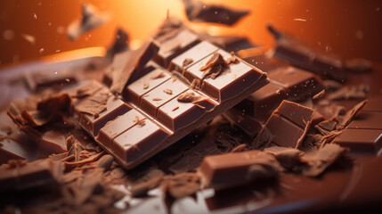 A close-up of a chocolate bar.
