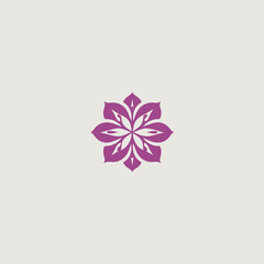 花をシンボリックに用いたシンプルなロゴのベクター画像