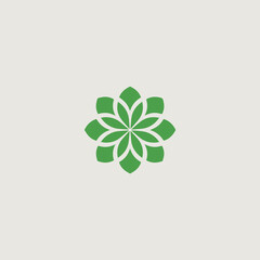 花をシンボリックに用いたシンプルなロゴのベクター画像