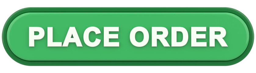 Place order button. 3D illustration.