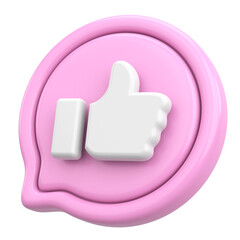 Like share subscribe icon. 3D illustration.