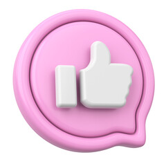 Like share subscribe icon. 3D illustration.