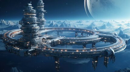 Futuristic space station 