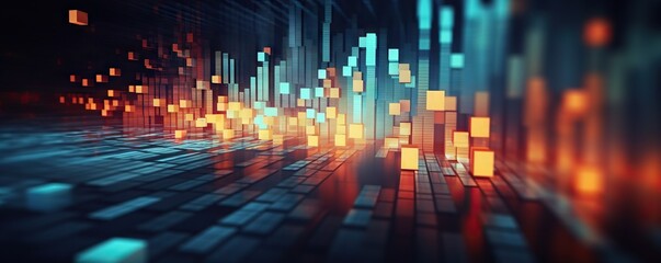 Abstract digital background. Can be used for technological processes, neural networks and AI, digital storages, sound and graphic forms, science, education, etc.