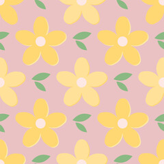 Flower Floral Random Color Country Style Seamless Pattern for Textile.