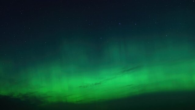 Time lapse of the aurora borealis over the Isle of Lewis in Scotland.