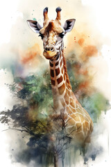 The giraffe, beautiful fine art portrait, generated by Ai