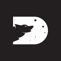 wolf logo icon monogram design.