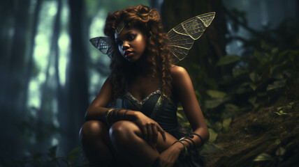 Fairy, Dark Skin, In the Forest