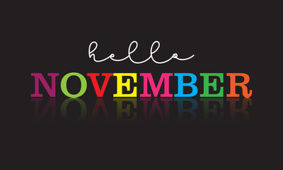 Fototapeta premium hello november vector illustration. it is suitable for card, banner, or poster