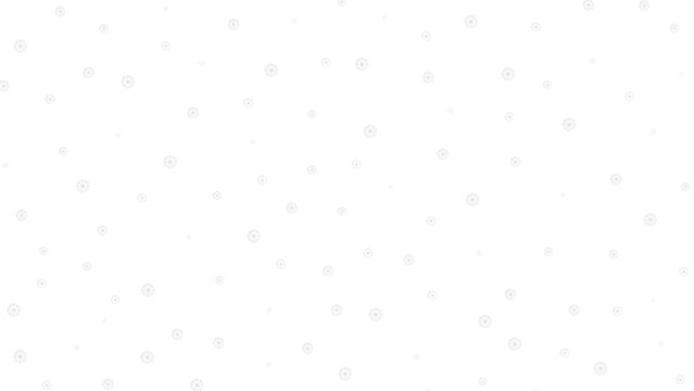 Animated Christmas silver snow background. It is snowing. Snowfall with snowflakes isolated on white background. Looped video.

