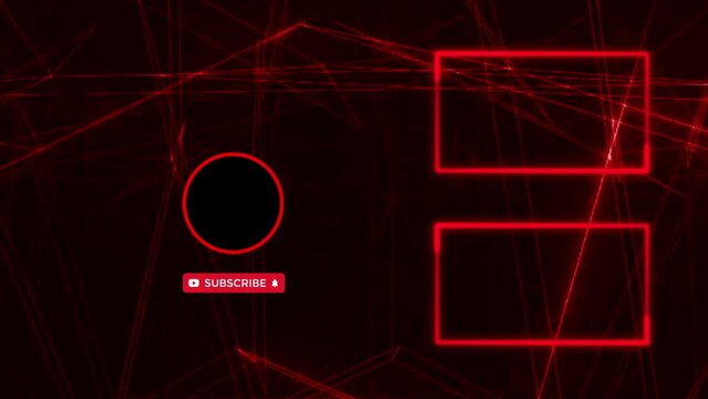 Thanks for watching. Outro end screen template for your channel. Subscibe, like, share, comment video animation on red neon light background