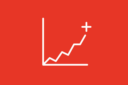 line graph pictogram in flat style design. Vector illustration. 
