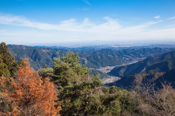 Scenery from Mt. Mitake in autumn leaves, Tokyo, Japan