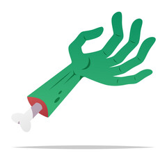 Cartoon zombie hand vector isolated illustration