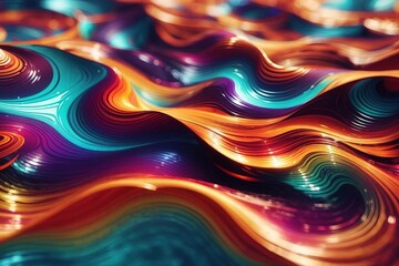 Fototapeta premium Abstract background of multicolored wavy lines.