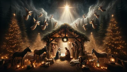 Fotobehang Nativity Marvel: A Guiding Star's Promise  © Tekweni