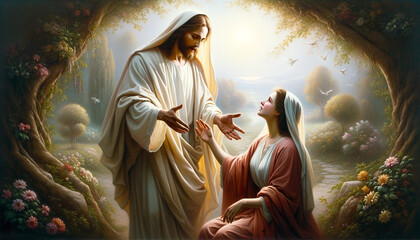Witness to the Resurrection of Jesus Christ: Mary Magdalene's Meeting with the Risen Lord on Easter Sunday Morning.