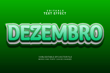 Dezembro editable text effect 3 dimension emboss modern style