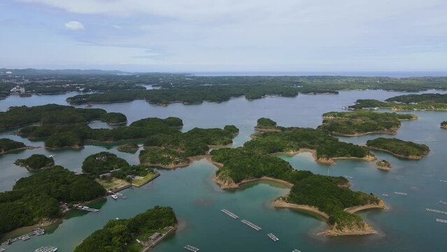 日本の風景・三重県志摩市・英虞湾のドローン映像