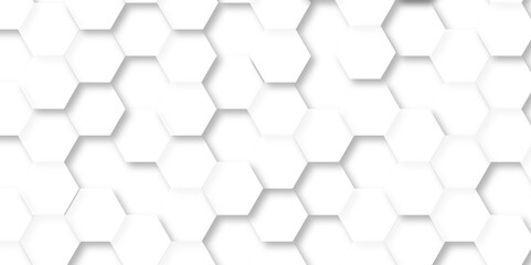 White abstract hexagon wallpaper or background.  Abstract honeycomb white technology background. Seamless cell background. Abstract honeycomb background.
