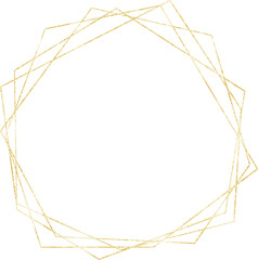 Golden border, gold holidays banner, line decorations. Luxury gold victorian frame. Gold frame sparkling. Wedding invitation border. Geometric golden frame  for poster, cover, invitation, ads.