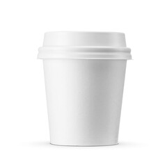 Paper cup for coffee, tea, hot drinks to go. Take away beverages isolated. Transparent PNG image.