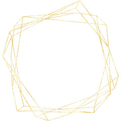 Gold Shining Paint Stain Hand Drawn Illustration brush stroke paint ornament decorate. Gold frame. Wedding invitation border. Geometric abstract