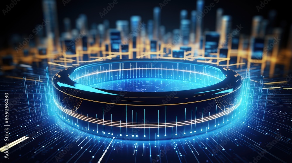 Leinwandbilder Circular data paths in a secure wireless system powered by data analytics and blockchain tech