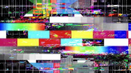 Cyber Security and the fight against Internet Hackers. 3d rendering Glitch Animation Background. 