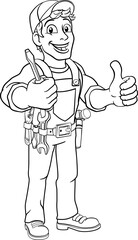 Electrician Cartoon Handyman Plumber Mechanic