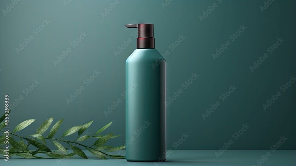 Poster 3d rendered illustration of a mockup template for branding cosmetics using a matte plastic bottle wi