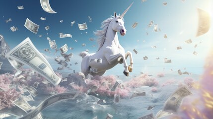 Billion dollar companies with unicorn startup concept